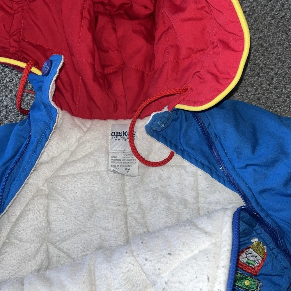Vintage Osh Kosh Snowsuit. 12 Months‎ Infant. Trucks, color block. 1980's